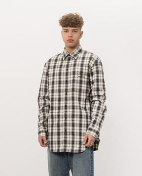 Balenciaga Ivory checked shirt A001ZSTUM33
