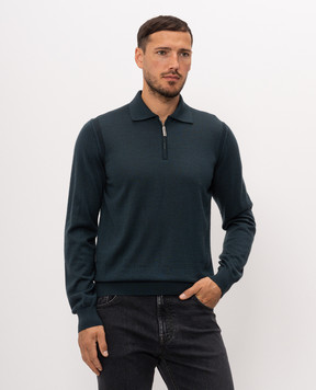 Stefano Ricci Green cashmere and silk polo shirt K606125P30F26302