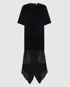Toteme Black dress with double construction 253WRD0215YA0187