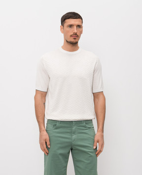 Stefano Ricci Ivory silk T-shirt K616452G10F26117