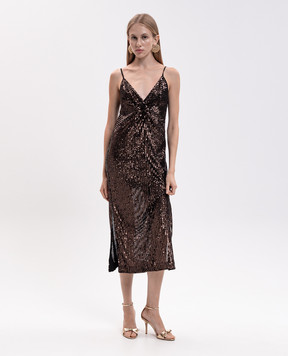 Twinset Brown sequined dress 262TT2140