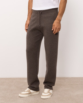Agnona Brown cashmere, wool and silk pants K712U502G1213