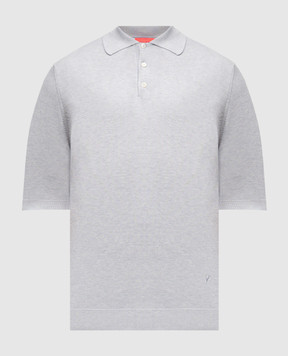 ISAIA Gray silk polo shirt MG8262Y0470