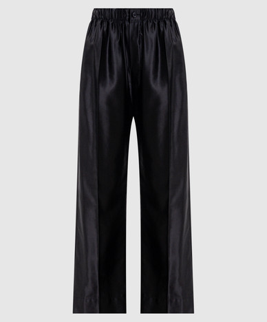 Pantalon en soie noire