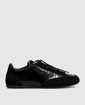 Jimmy Choo Sunny black leather sneakers with eel-like embossing SUNNYFGBN
