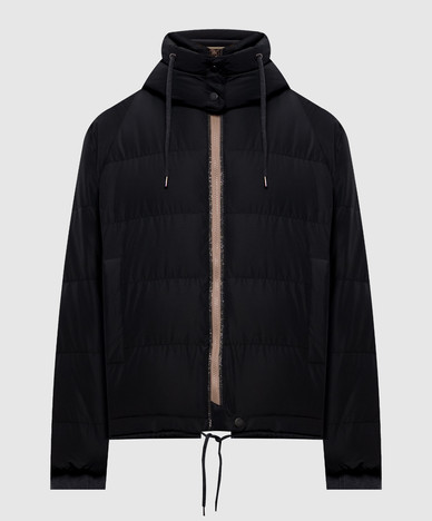Black down jacket with monil chain