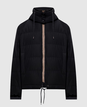 Brunello Cucinelli Black down jacket with monil chain MH5257216