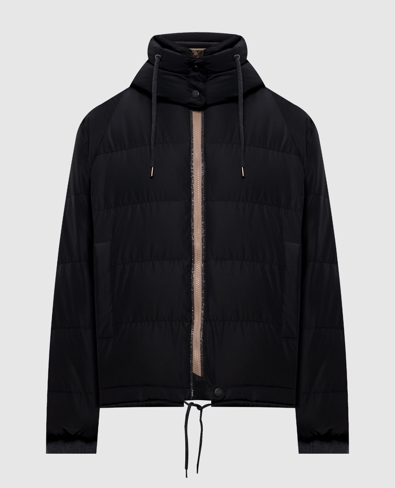 Black down jacket with monil chain