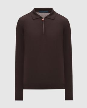 Kiton Brown wool polo shirt UMK0493