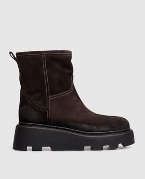 Premiata Brown suede boots with fur M7431CROSTA