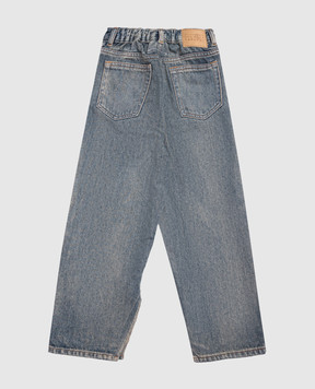Maison Margiela MM6 Children's blue jeans with a worn effect M60452MM08D