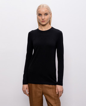 Brunello Cucinelli Black longsleeve with monil chain MPT18B0107