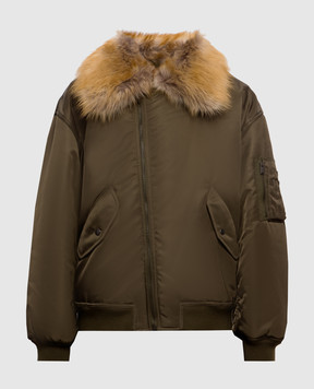 Saint Laurent Green bomber jacket with collar A00300YZ9HT