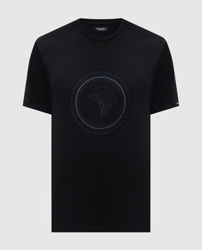 Stefano Ricci Black T-shirt with embroidered emblem MNH6205260803