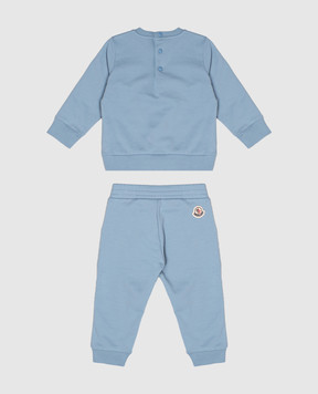Moncler ENFANT Children's blue insulated suit with logo patch L29518M0000789AM3
