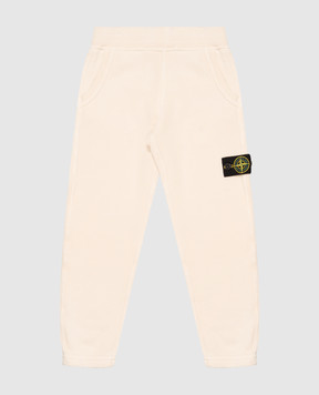 Stone Island Children's beige joggers with logo patch L2S166200004S042514