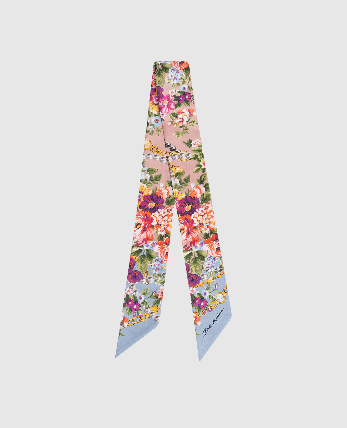 

Pink printed silk twill ribbon Dolce&Gabbana