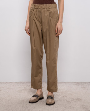 Brunello Cucinelli Brown pants with chain M0H93P8907