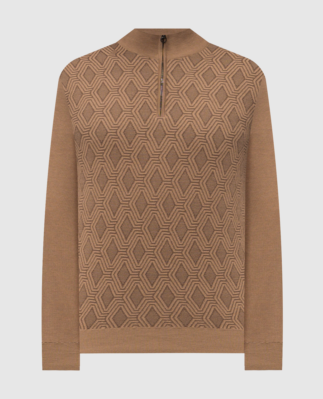 

Brown wool, silk and cashmere patterned jumper Stefano Ricci