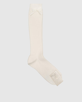 Story Loris Children's ivory knee-high socks 2616