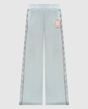 Off-White Blue sweatpants with logo print 2CJ008S26JER001