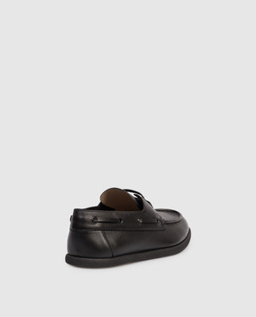 The Row Novus black leather topsiders F1653L57A