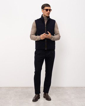MooRER FALIERI blue reversible wool and cashmere vest FALIERILS9