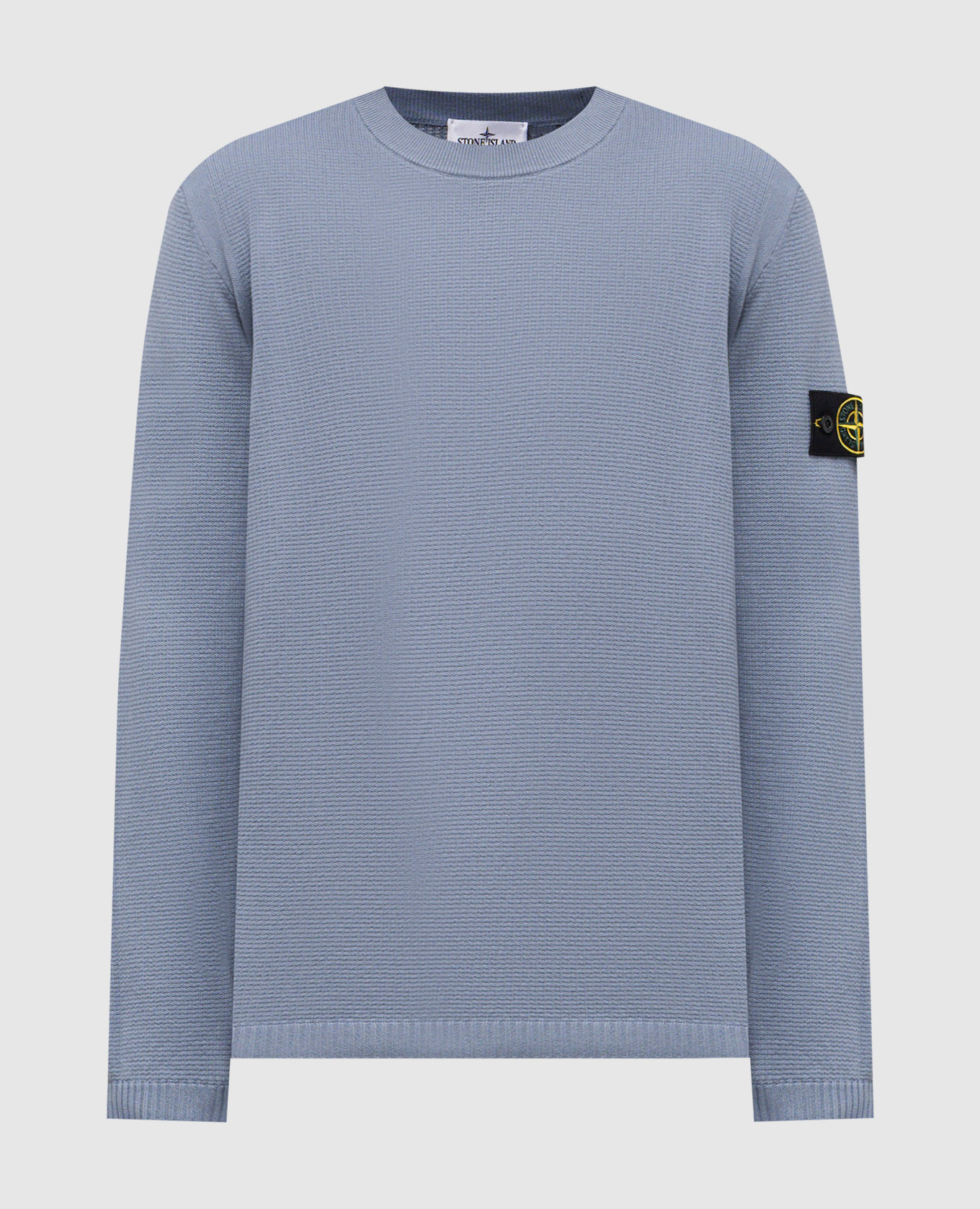 Blue jumper with logo