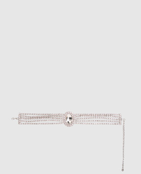 Nissa Silver choker necklace with crystals EXCOL17
