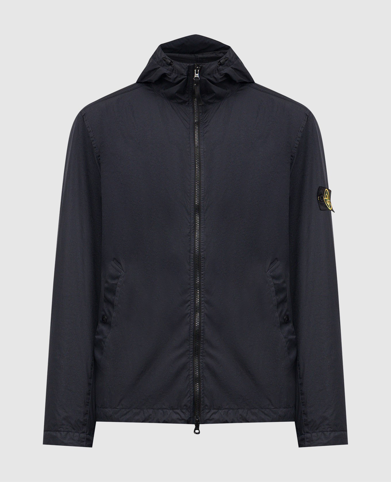 Blue windbreaker with logo patch
