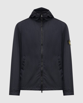 Stone Island Blue windbreaker with logo patch L1S154100001S0A23