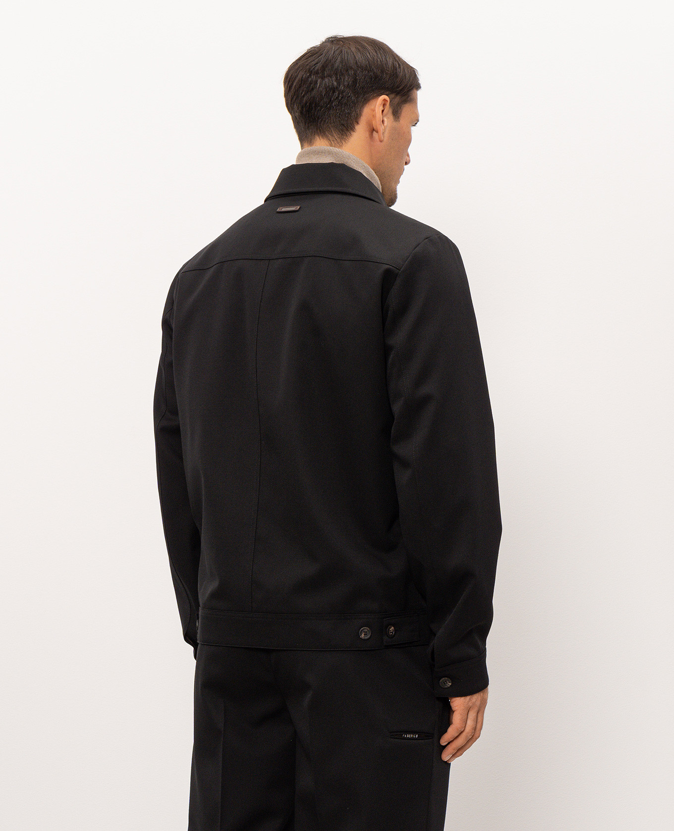 Black wool jacket with logo patch Peserico 4