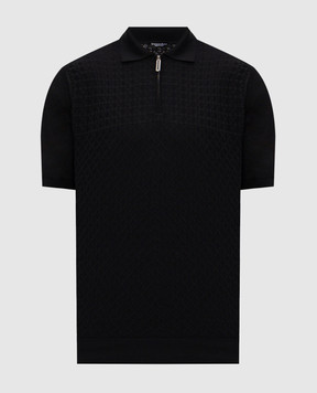 Stefano Ricci Black polo with pattern K212039P31F26195