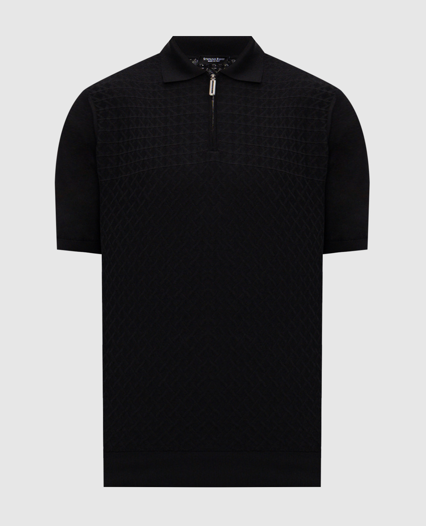 Black polo with pattern