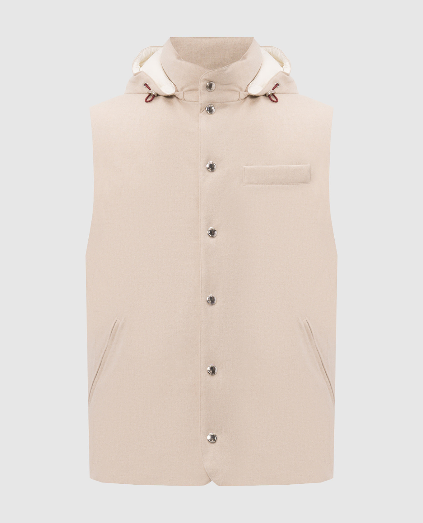 Beige wool down vest