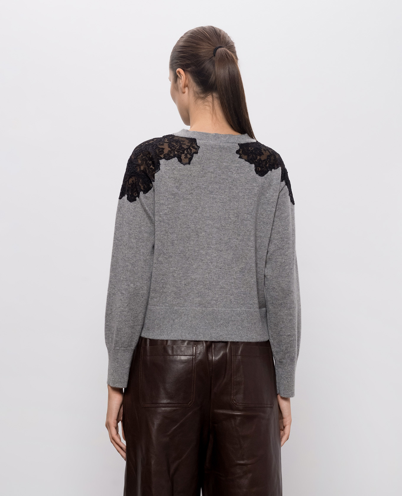 Gray cashmere jumper with lace Simkhai 4