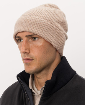 Peserico Beige wool and cashmere hat R76064F1209470