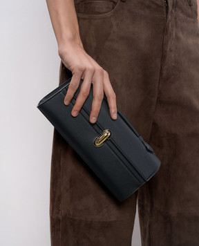 Savette Symmetry black leather clutch H01426