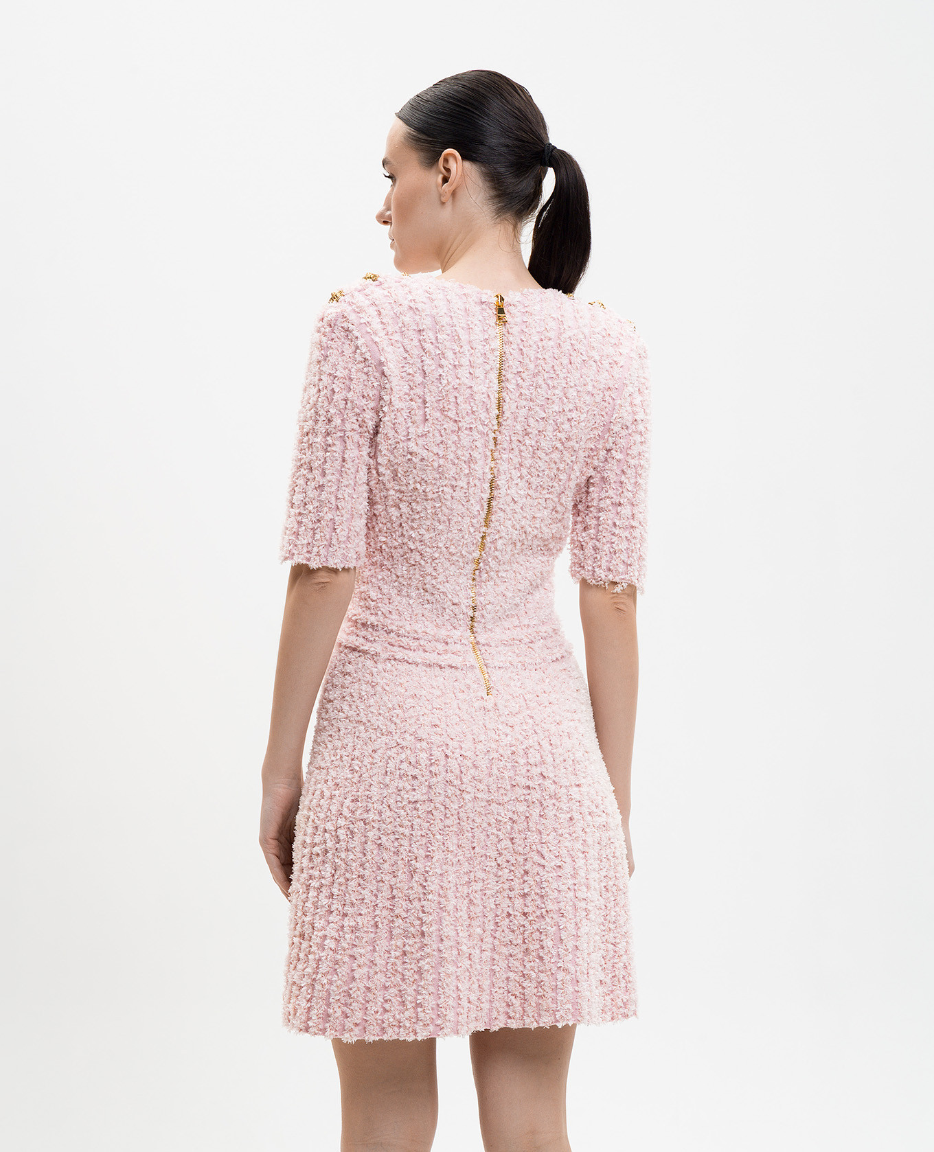 

Pink tweed dress Balmain