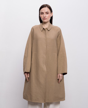 BOBOUTIC Brown coat with linen 5059