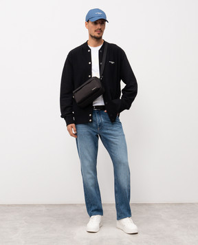 Givenchy Black bomber jacket with logo BMK00V3YS1