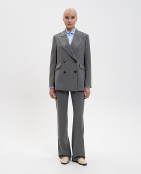 Ballantyne Gray wool flared pants BLT196UWUNI