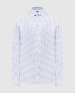 ISAIA Blue checkered shirt IM10TCKM496