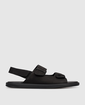 Doucal's Black nubuck sandals DU3030MYKOUF249