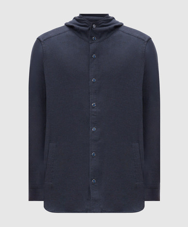 Blue shirt with a hood