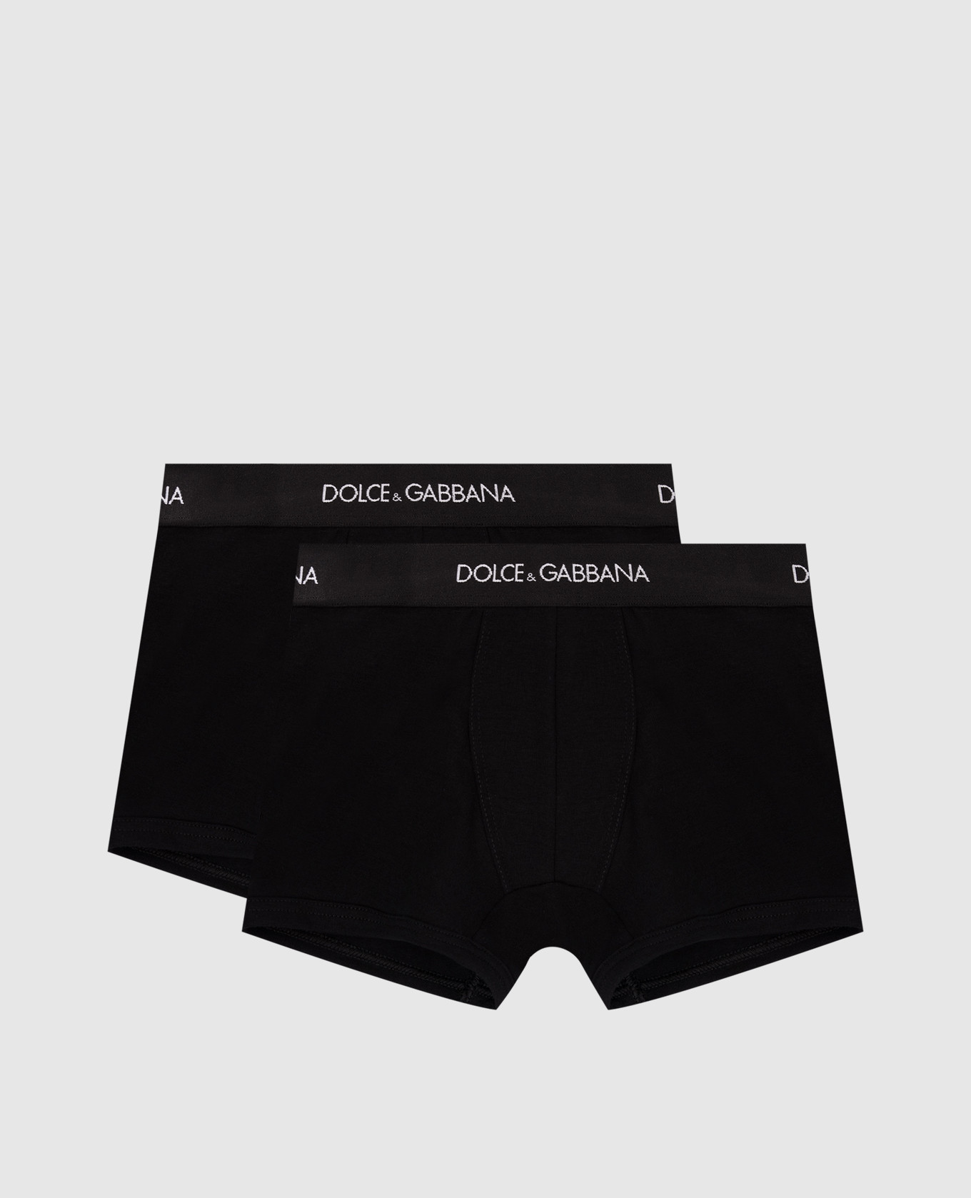 Children's set of black boxer briefs with contrasting logo