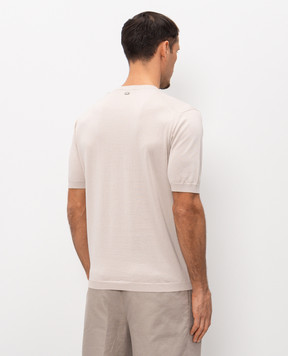 Agnona Beige silk t-shirt KT11U150Q1812