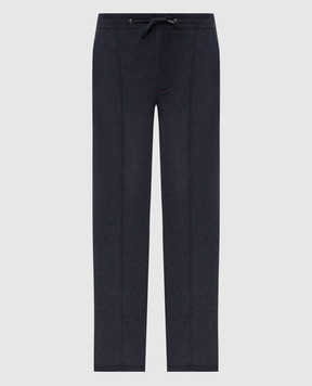 ISAIA Blue wool and cashmere pants PNC053P9040