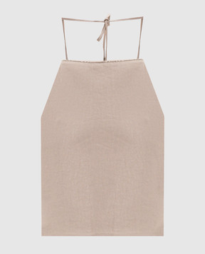 Peserico Beige linen top with open back S0820401921