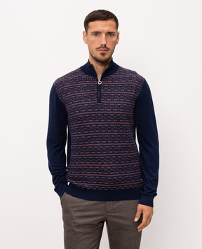 Stefano Ricci Blue wool, cashmere and silk polo shirt KE04007L01E26364